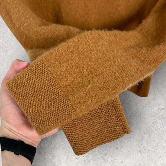 Aritzia 100% Cashmere Brown Polo Sweater Womens Size Medium Chestnut Knit Boho M - Picture 14 of 16